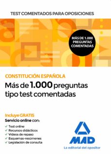 Test Comentados Para Oposiciones De La Constitucion Española