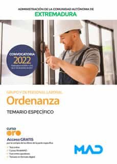 Ordenanza (Personal Laboral Grupo V). Comunidad Autonoma De Extremadura. Temario Especifico