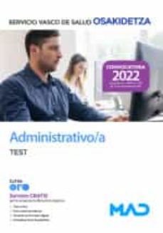 Libro, Audiolibro Administrativo/A. Test Servicio Vasco De Salud Osakidetza Administrativo/A. Test Servicio Vasco De Salud Osakidetza