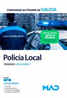 Libro, Audiolibro Policia Local De La Comunidad Autonoma De Galicia. Temario (Vol. 1) Policia Local De La Comunidad Autonoma De Galicia. Temario (Vol. 1)