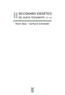 Libro, Audiolibro Diccionario Exegetico Del Nuevo Testamento, Vol.ii Diccionario Exegetico Del Nuevo Testamento, Vol.ii