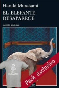 Pack Libro El Elefante Desaparece + Camiseta Keep Calm Murakami