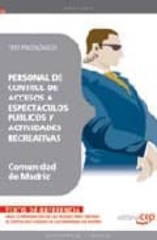 Libro, Audiolibro Personal De Control De Accesos A Espectaculos Publicos Y Activida Des Recreativas Comunidad De Madrid: Test Psicologico Personal De Control De Accesos A Espectaculos Publicos Y Activida Des Recreativas Comunidad De Madrid: Test Psicologico